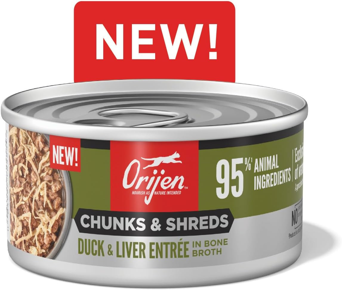 Chunks & Shreds Wet Cat Food Duck & Liver Entrée 3Oz Cans (12 Count)