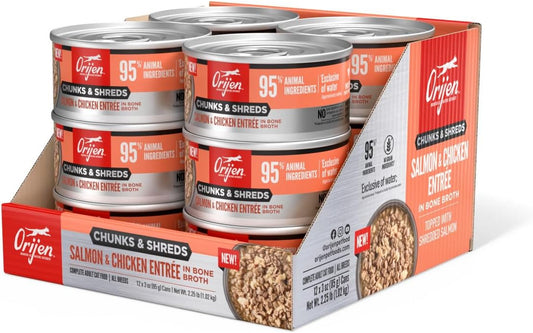 Chunks & Shreds Wet Cat Food Salmon & Chicken Entrée 3Oz Cans (12 Count)