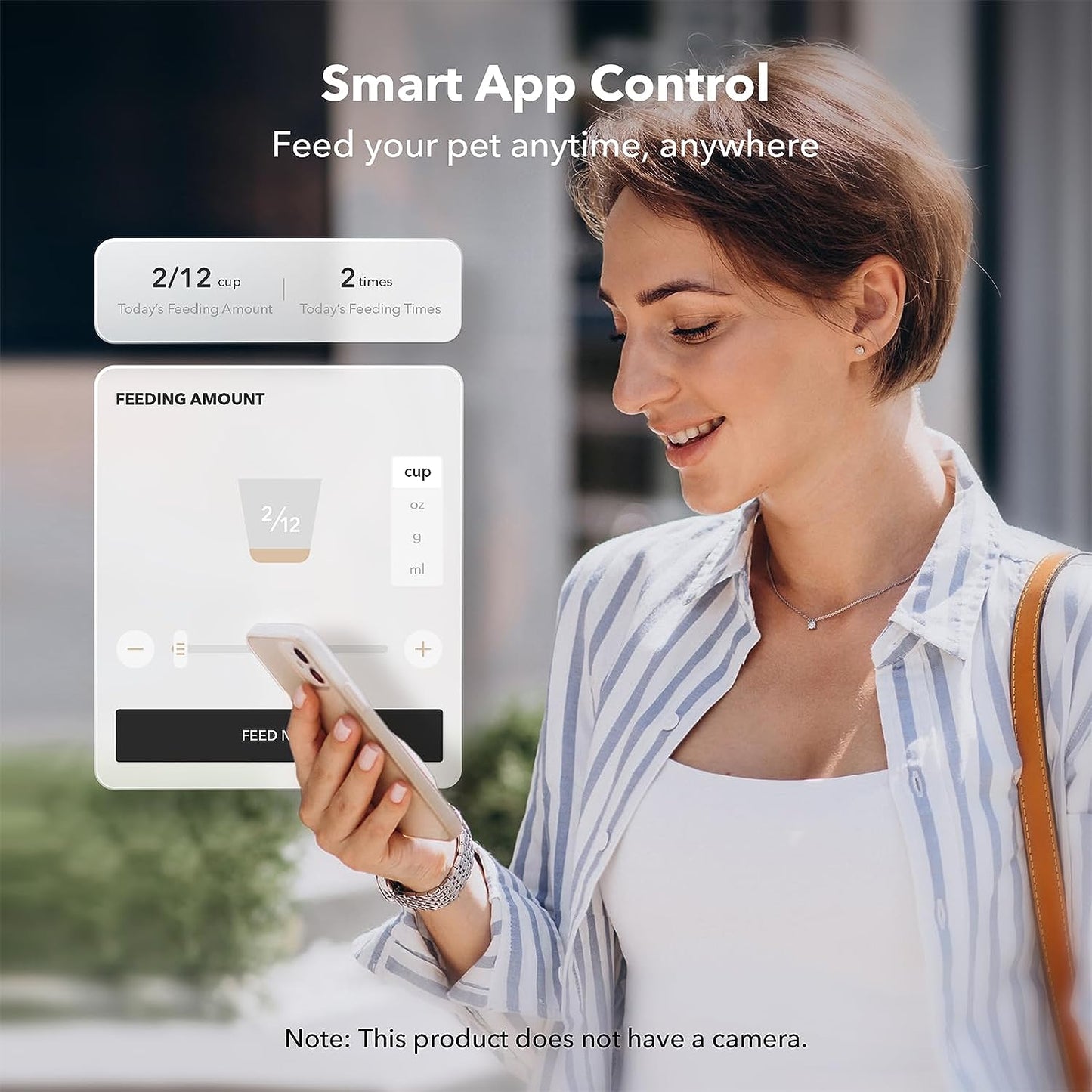 5L WiFi Automatic Cat and Dog Feeder with Freshness Preservation, Low Food Sensor, and Timed Meal Dispensing for Up to 10 Meals per Day - Black