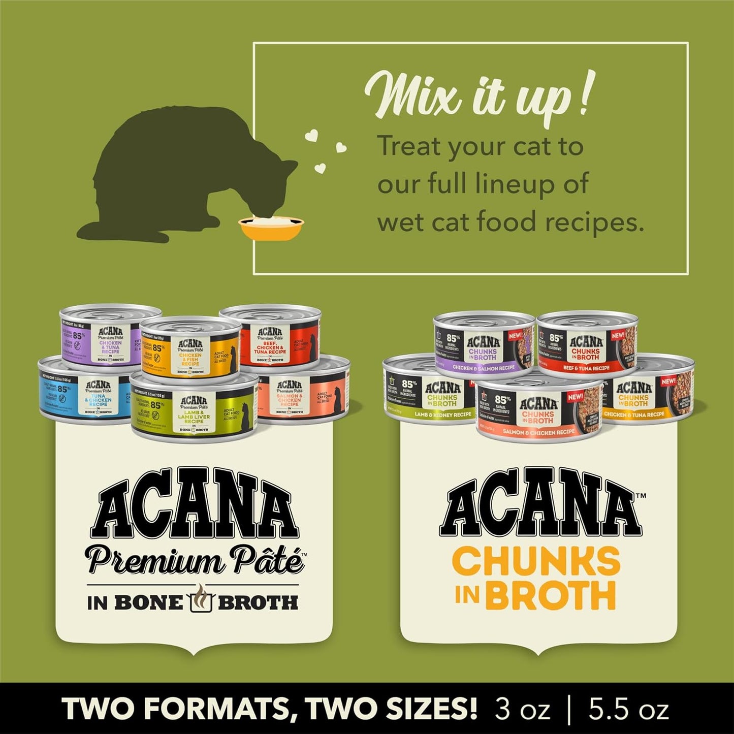Premium Pate Wet Cat Food in Bone Broth Chicken + Fish Recipe 3Oz Cans (24 Count)