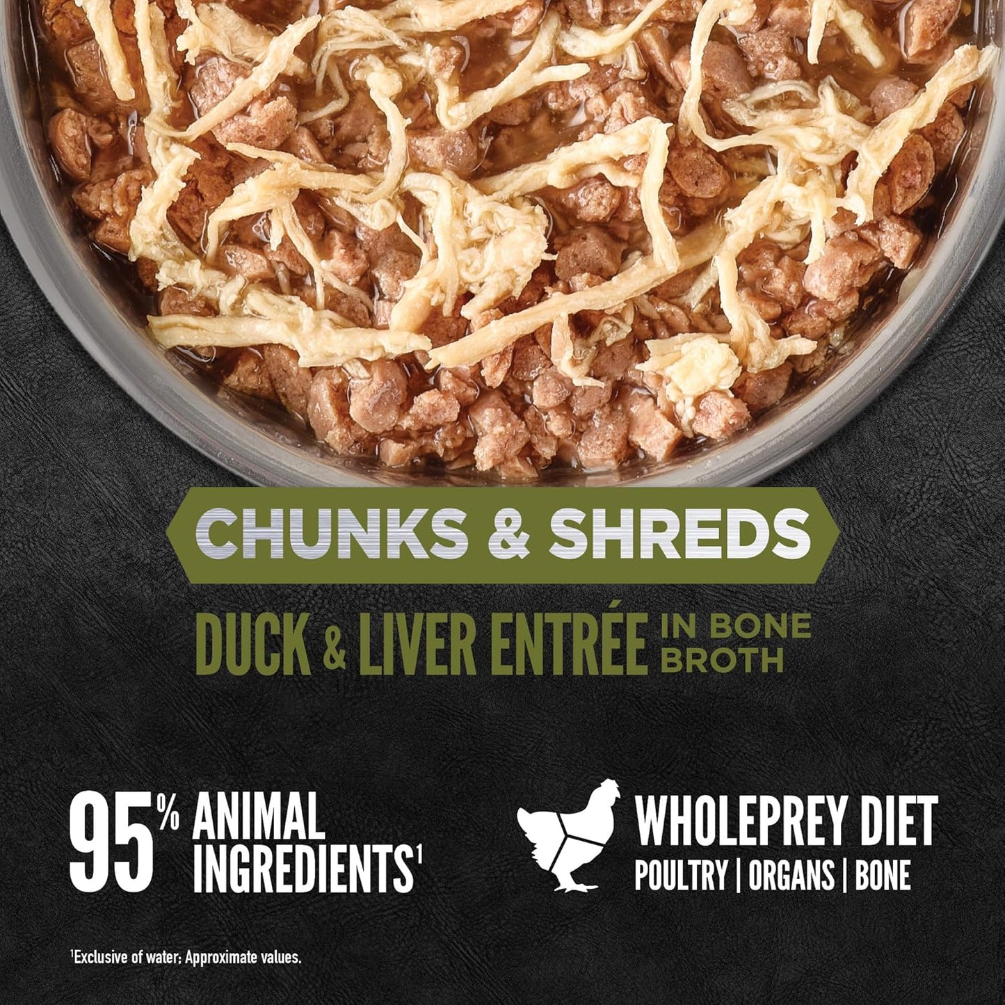 Chunks & Shreds Wet Cat Food Duck & Liver Entrée 3Oz Cans (12 Count)