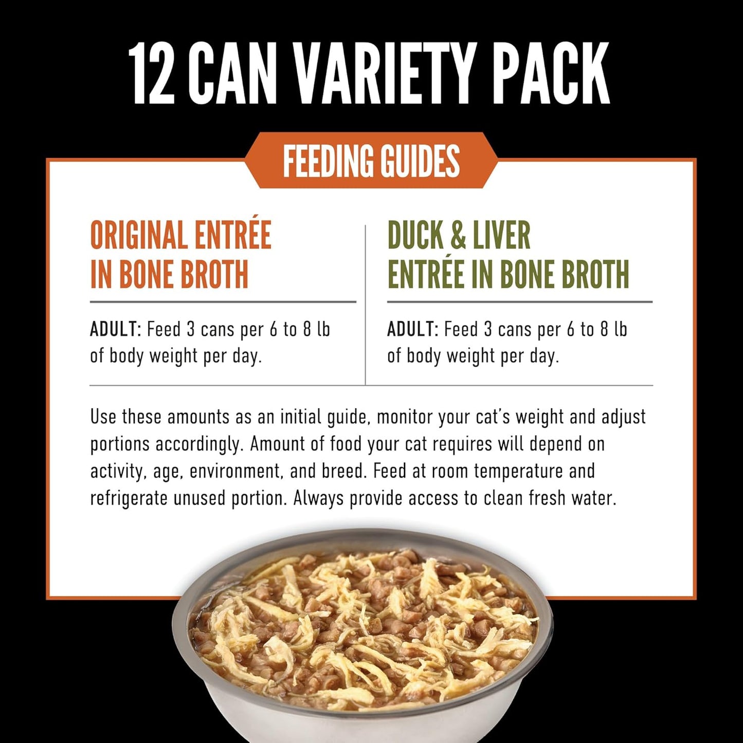 Chunks & Shreds Wet Cat Food Variety Pack: Original + Duck & Liver Recipes 3Oz Cans (12 Count, 6 of Each)