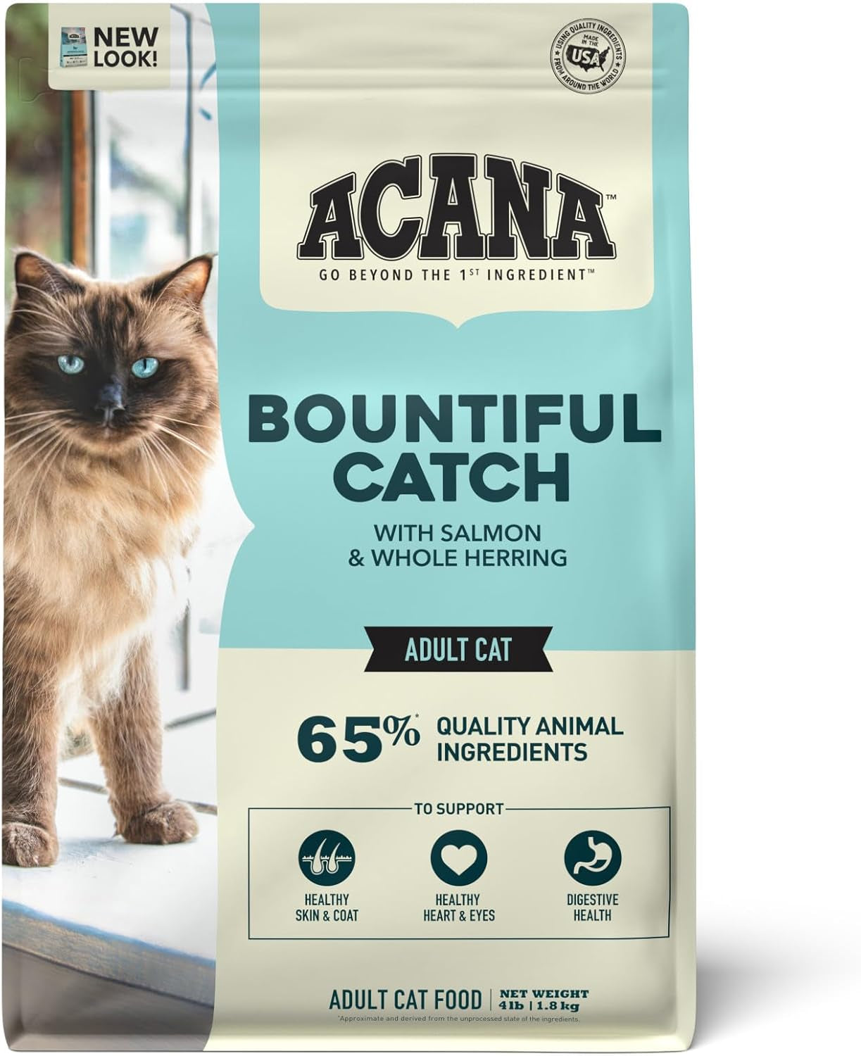 Dry Cat Food Bountiful Catch Salmon Catfish and Herring 4Lb Bag