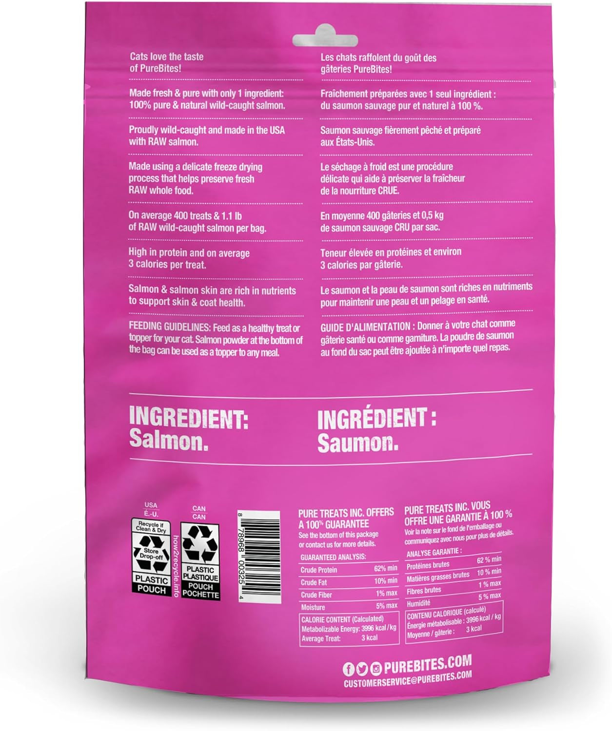 Freeze Dried Salmon Cat Treats, 4.7Oz | 134G - Jumbo Size