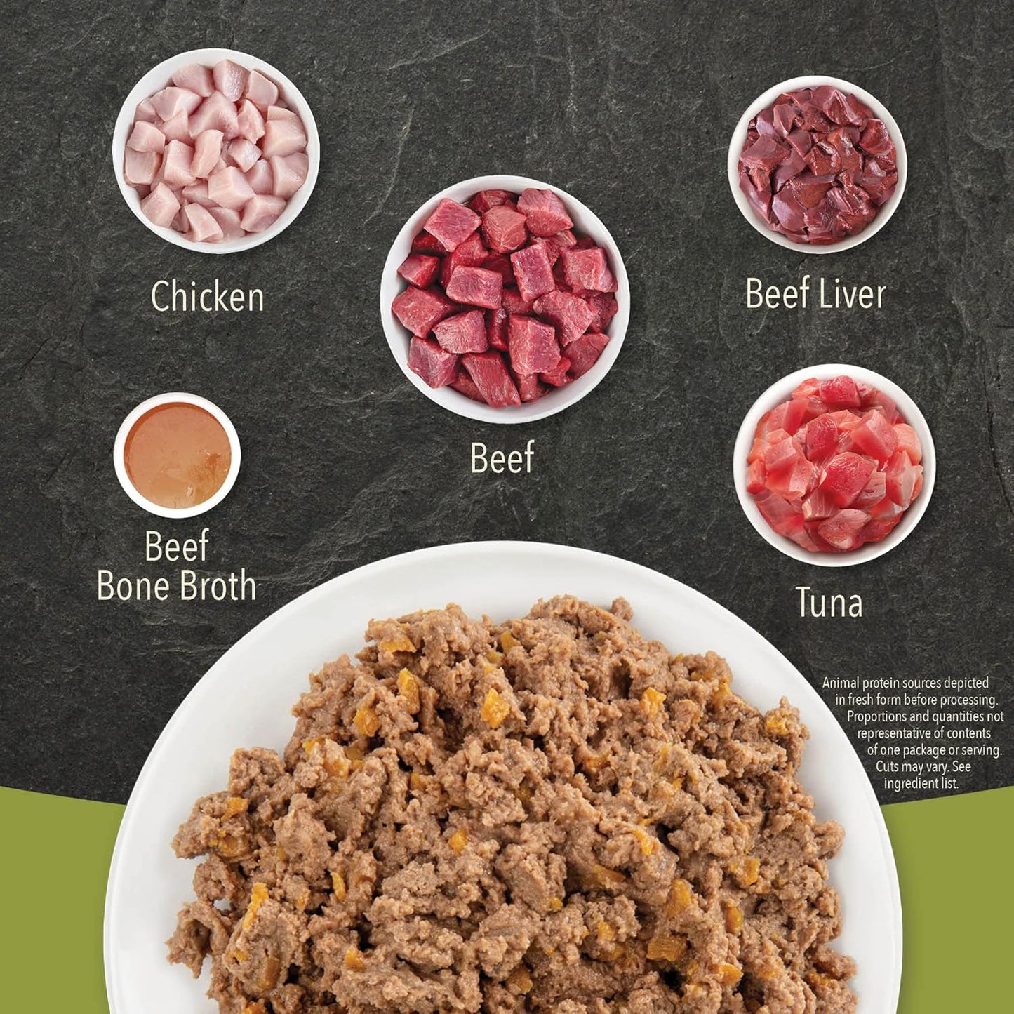 Premium Pate Wet Cat Food in Bone Broth Beef Chicken + Tuna Recipe 5.5Oz Cans (12 Count)