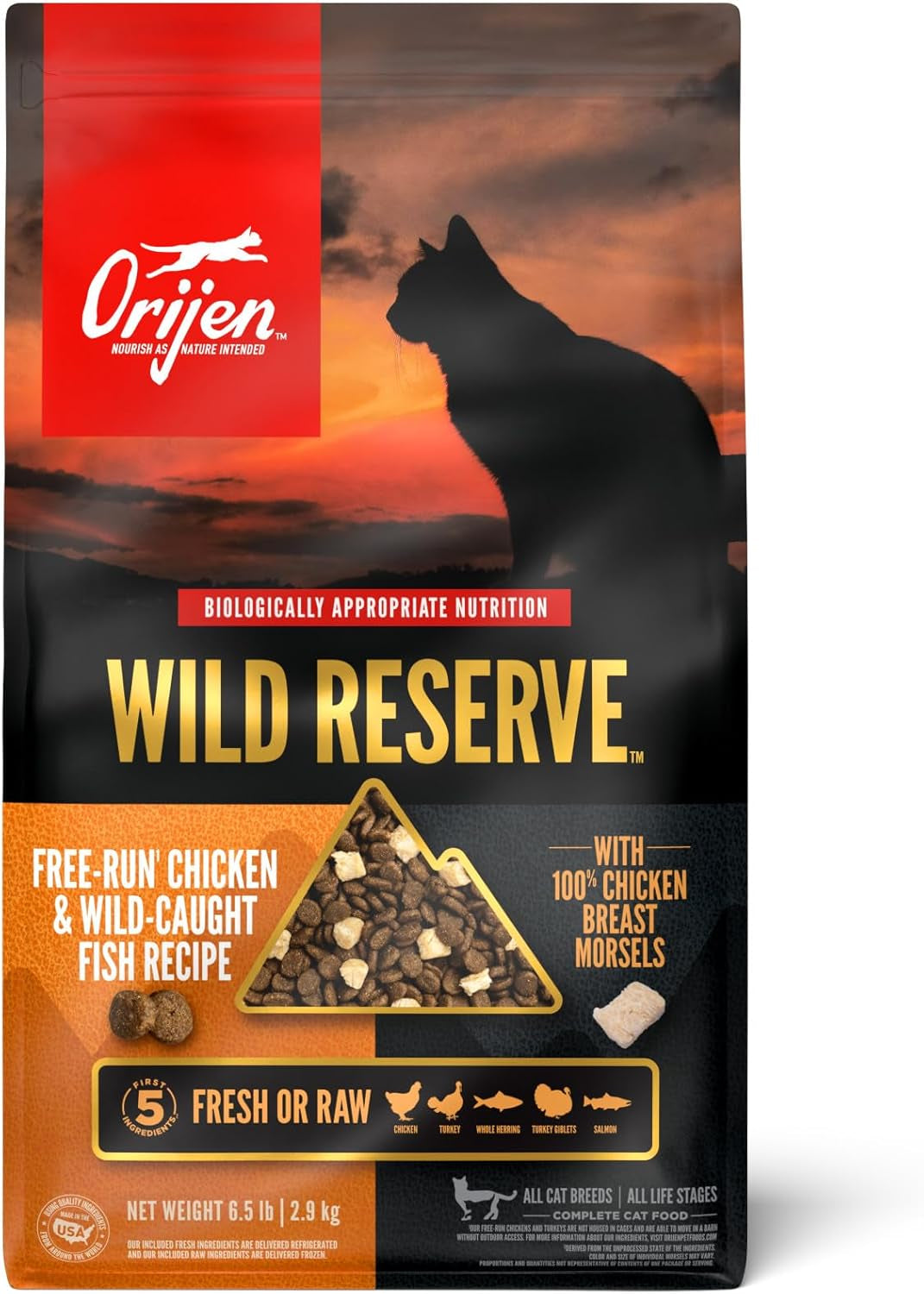 Wild Reserve Dry Cat Food Free-Run Chicken & Wild-Caught Fish Recipe 6.5Lb Bag