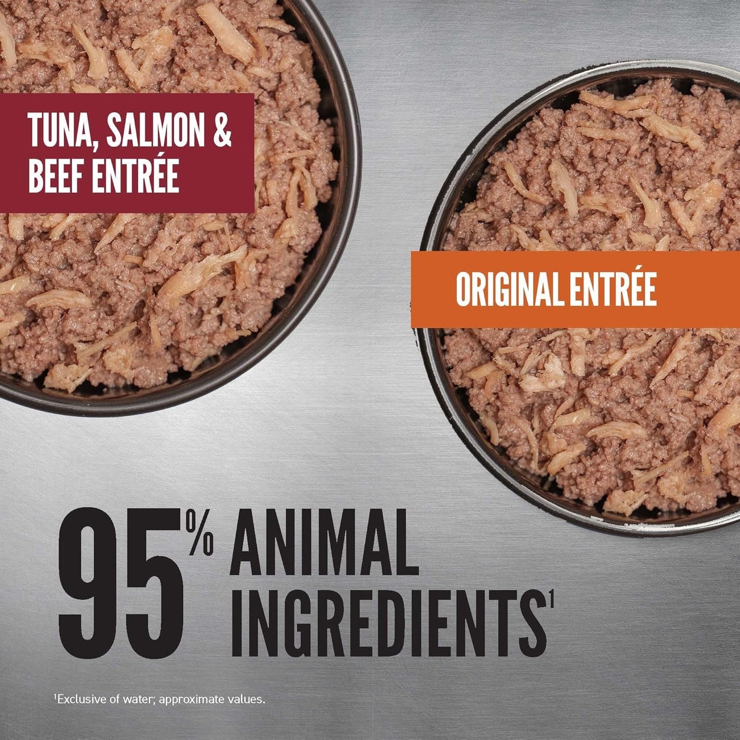 Premium Pate Wet Cat Food Variety Pack: Tuna Salmon & Beef + Original Entrées 3Oz Cans (12 Count, 6 of Each)