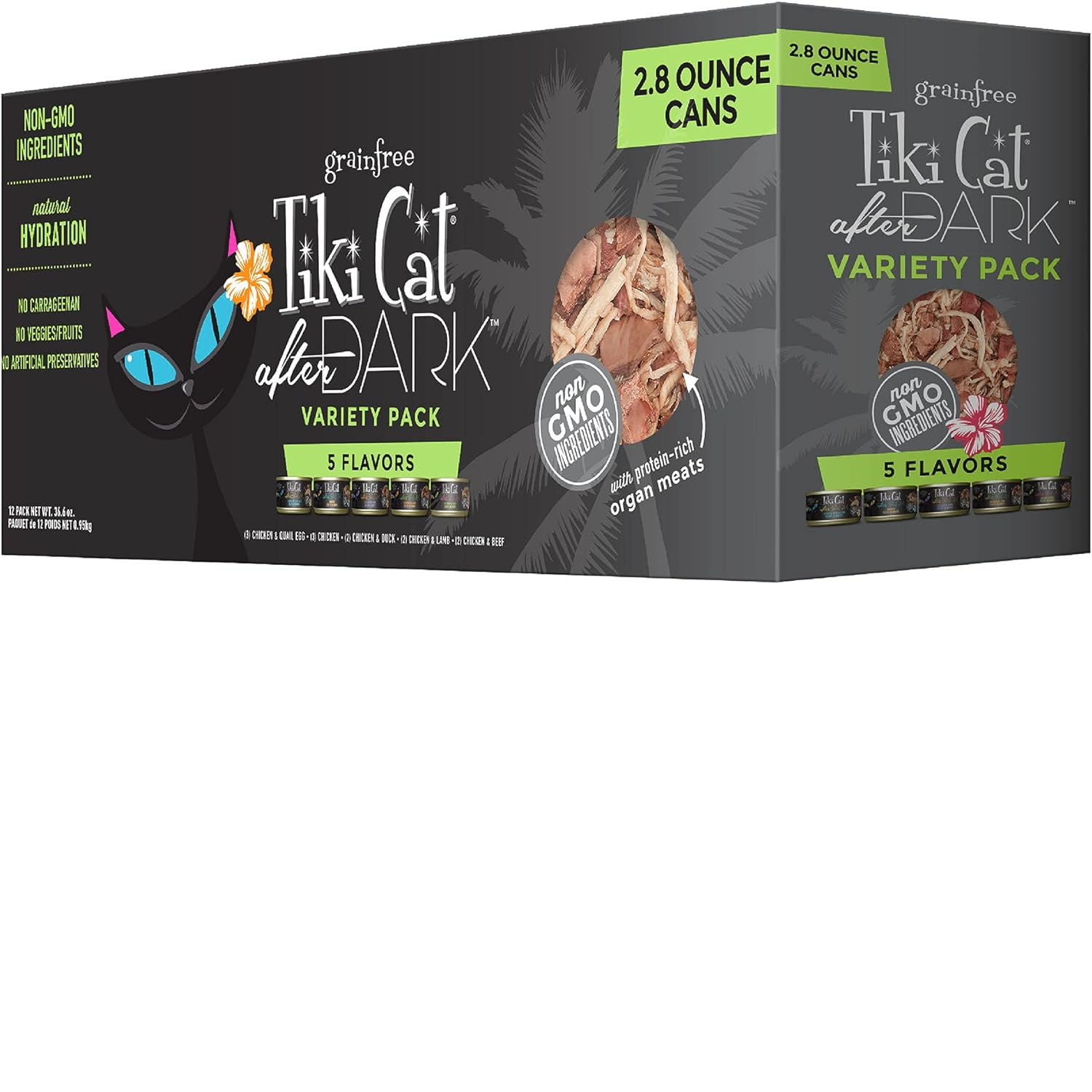 after Dark, Variety Pack, High-Protein and 100% Non-Gmo Ingredients, Wet Cat Food for Adult Cats, 2.8 Oz. Cans (Pack of 12)