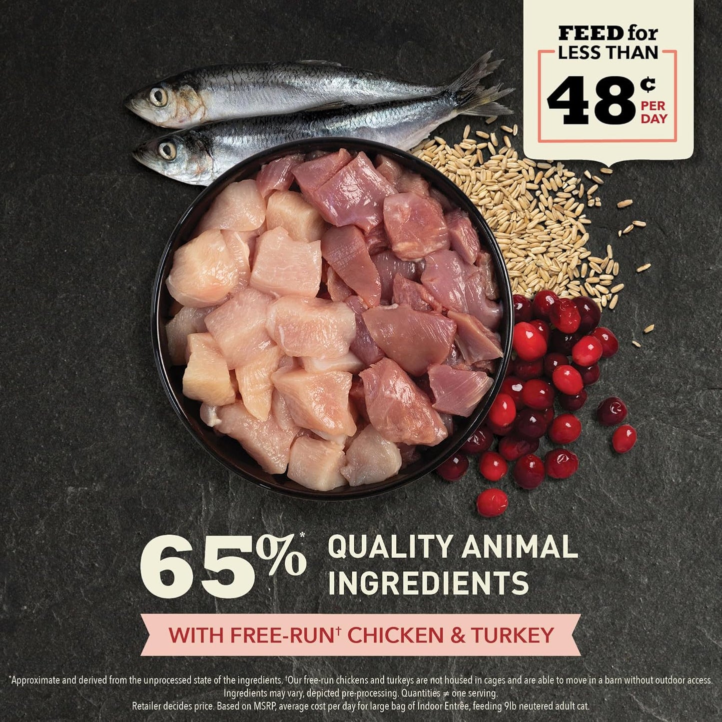 Indoor Entree Dry Cat Food, Free Run Chicken and Turkey Recipe, 4 Lb