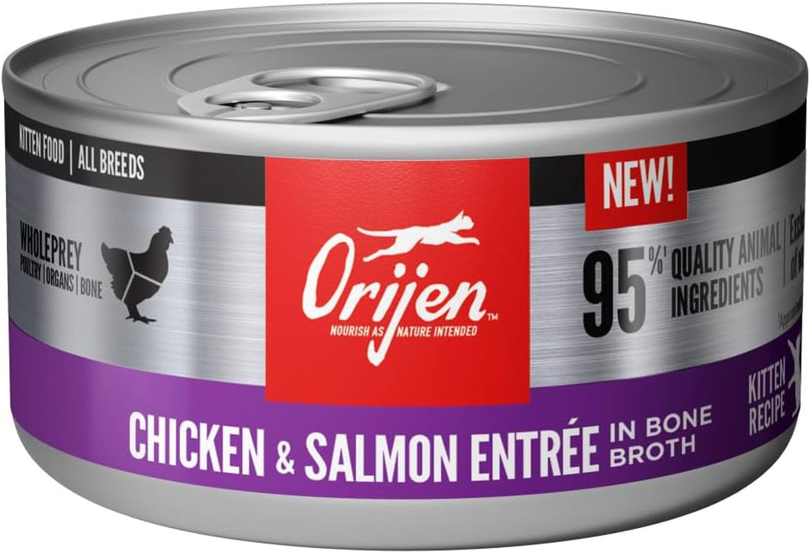 Premium Pate Wet Kitten Cat Food in Bone Broth Chicken & Salmon Entrée 3Oz Cans (24 Count)
