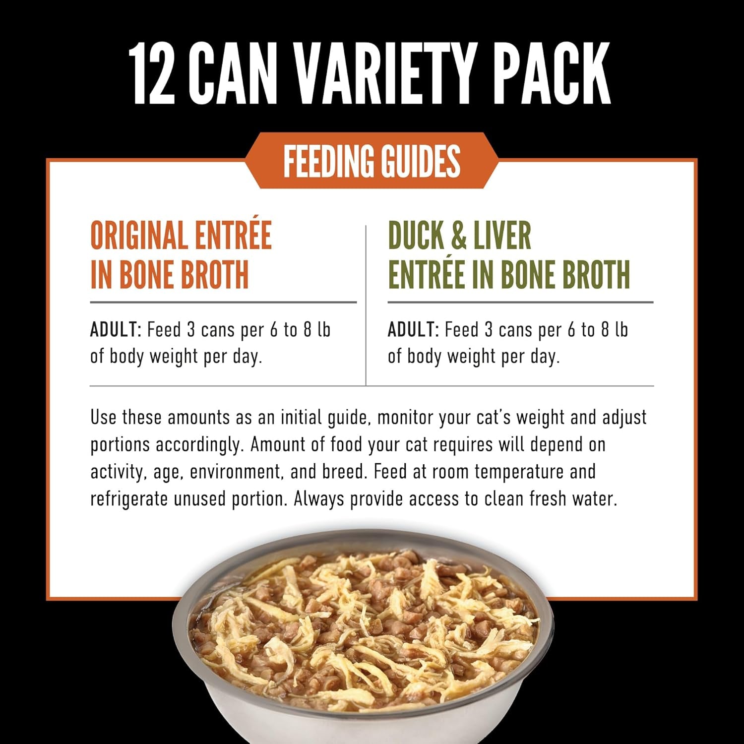 Chunks & Shreds Wet Cat Food Variety Pack: Original + Duck & Liver Recipes 3Oz Cans (12 Count, 6 of Each)