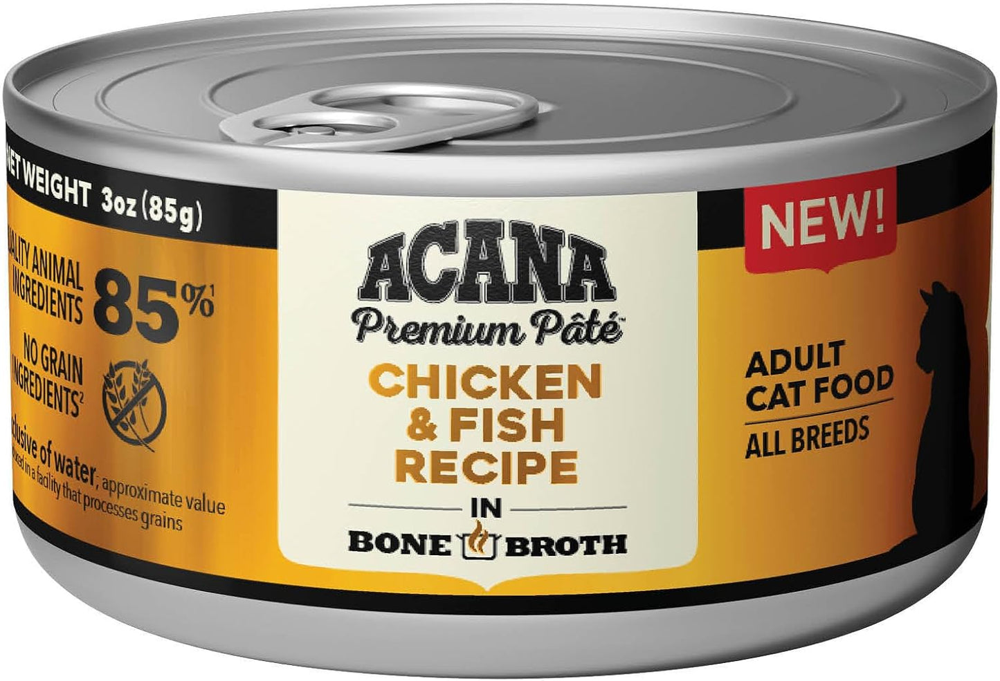 Premium Pate Wet Cat Food in Bone Broth Chicken + Fish Recipe 3Oz Cans (24 Count)