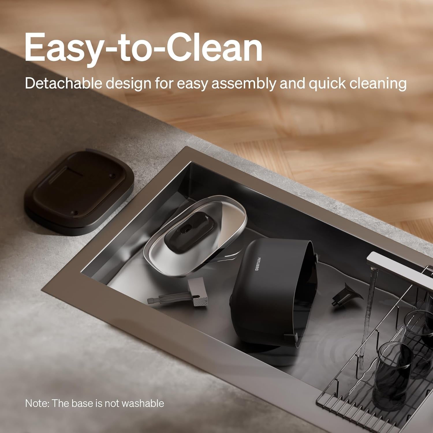 Cordless Cat Water Fountain - 2.5L Battery Operated Indoor Water Dispenser with Stainless Steel Tray, BPA-Free and Easy to Clean