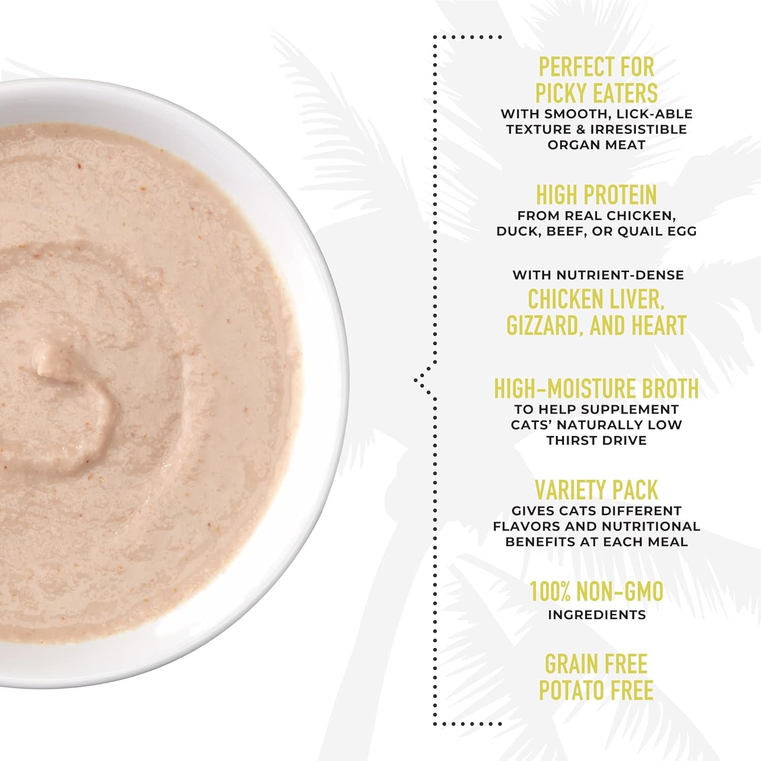 Tiki Cat after Dark, Velvet Mousse, Variety Pack, Grain & Potato Free Formula, with High Protein & Nutrient Dense Blended Irresistible Organ Meat, 2.8 Oz. Pouch (Pack of 12)