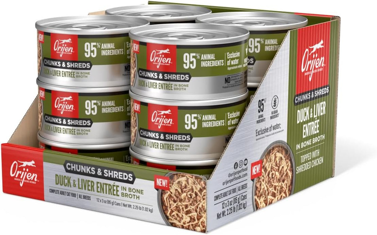 Chunks & Shreds Wet Cat Food Duck & Liver Entrée 3Oz Cans (12 Count)